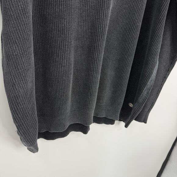 Tommy Bahama Mens 3X Sweater 1/4 Zip Mock Neck Cotton Long Sleeve Charcoal Gray - Picture 5 of 8